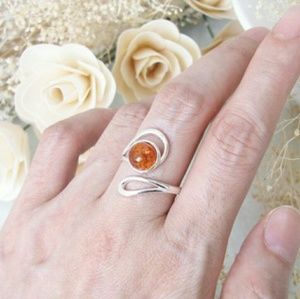 Honey Baltic Amber Ring